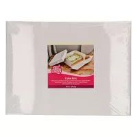 FUNCAKES Cake Box Blanco – Tortentransportbox 25,5 X 25,5 X 25 Cm, Stabil, Mit Griffen, Mehrfach Verwendbar