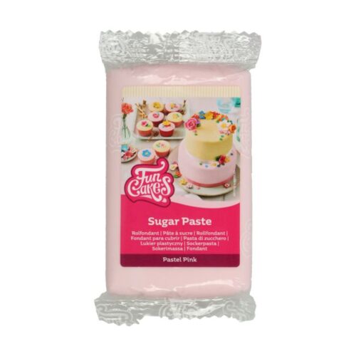 FunCakes Sugar Paste in Pastellrosa (250 g) – Rollfondant zum Überziehen, Modellieren und Dekorieren von Torten, Kuchen und Cupcakes.