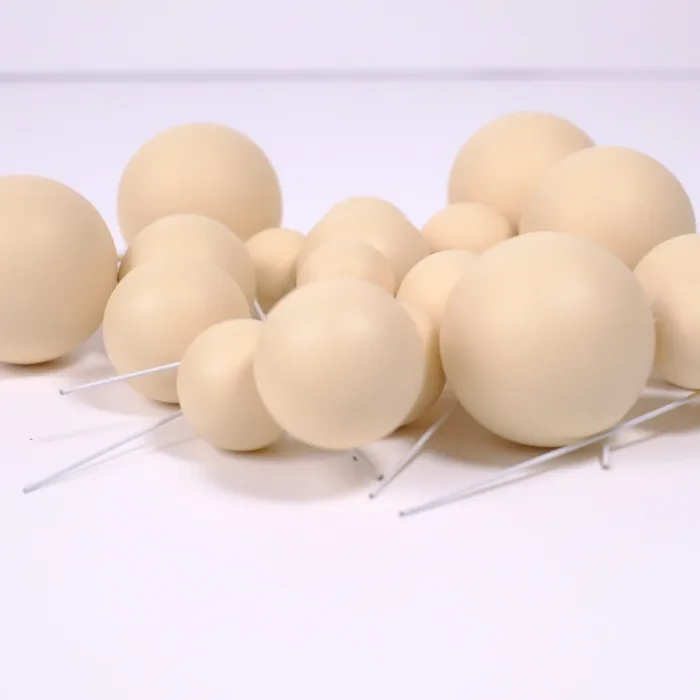 20 beige Bubbles Einstecker für die Torte in 4 verschiedenen Größen