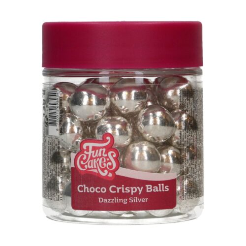 Essbare Dekoration Choco Crispy Balls in Silber von FunCakes