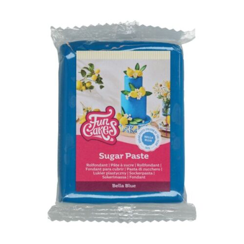 FunCakes Sugar Paste in Bella Blue (250 g) – farbiger Rollfondant zum Überziehen, Modellieren und Dekorieren von Torten, Kuchen und Cupcakes.