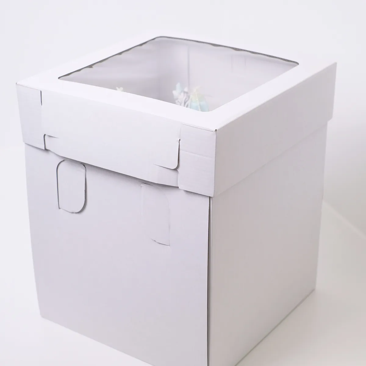 Tortenbox Weiß mit Sichtfenster - 25x25x30 cm – Bild 2
