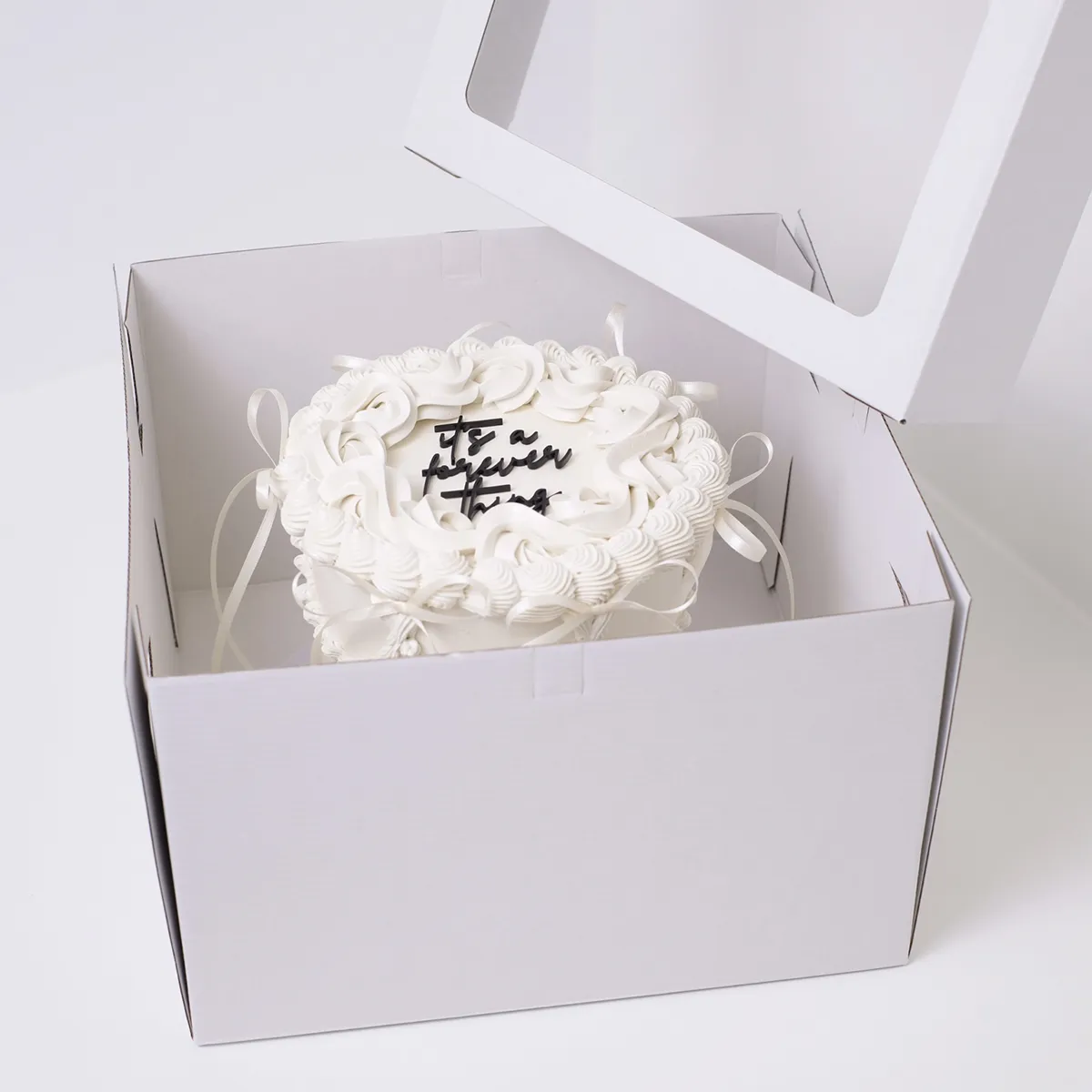 Tortenbox Weiß mit Sichtfenster - 30x30x20 cm – Bild 4