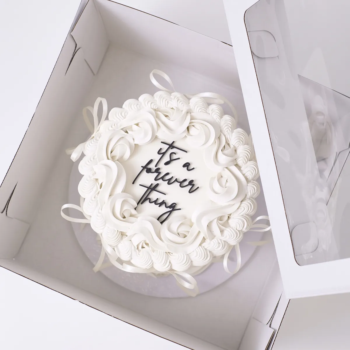 Tortenbox Weiß mit Sichtfenster - 30x30x20 cm – Bild 5