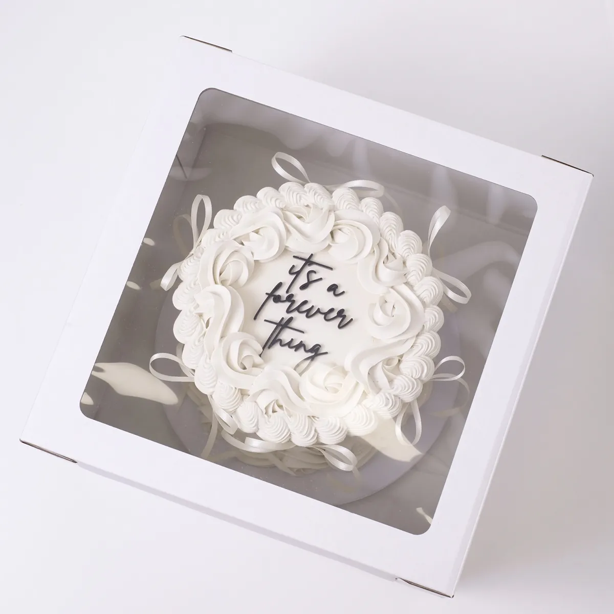 Tortenbox Weiß mit Sichtfenster - 30x30x20 cm – Bild 6