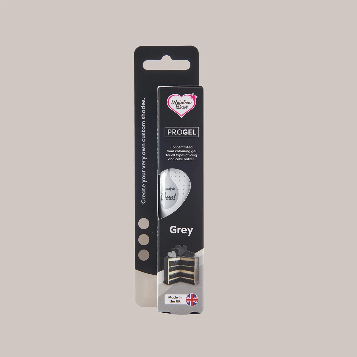Rainbow Dust ProGel Grey – Graue Lebensmittelfarbe 25 g – Bild 2