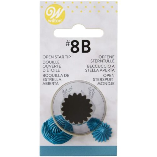 Wilton Spritztülle #8B offene Sterntülle aus Metall für Buttercreme-Rosetten, Sterne und Cupcake-Dekorationen
