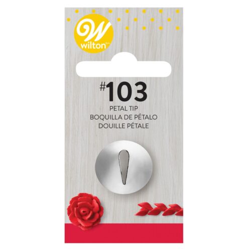 Wilton Decorating Tip Petal #103, Petal Tülle und Blatttülle aus Edelstahl zum Dekorieren von Torten, Cupcakes und Gebäck