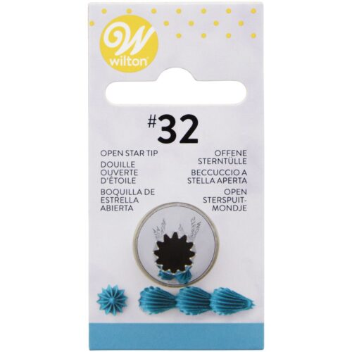 Wilton #32 offene Sterntülle, Spritztülle aus Metall zum Verzieren von Torten, Cupcakes und Gebäck