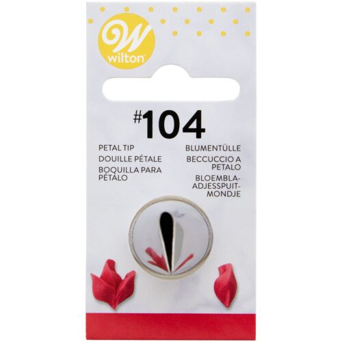Wilton Decorating Tip Petal #104, Petal Tülle und Blütentülle aus Edelstahl zum Dekorieren von Torten, Cupcakes und Gebäck