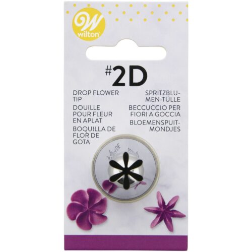 Wilton Decorating Tip Dropflower #2D aus Metall, Spritztülle für dekorative Blüten aus Buttercreme und Royal Icing auf Torten und Cupcakes.