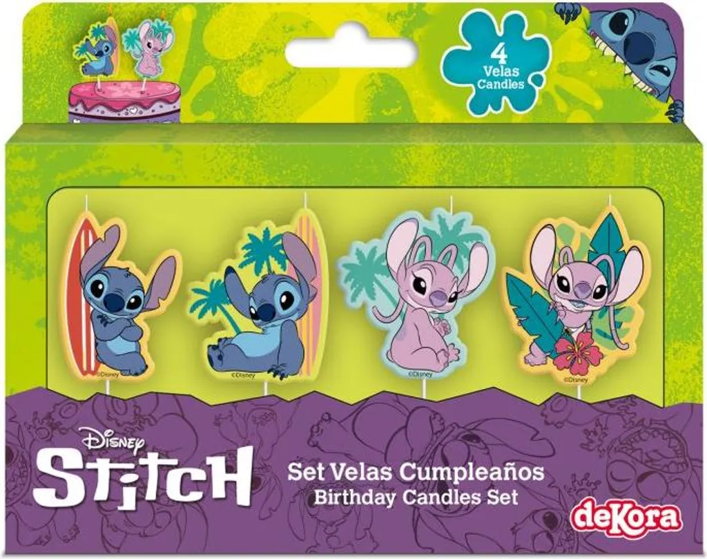 Disney Stitch Geburtstagskerzen – 4 Stück