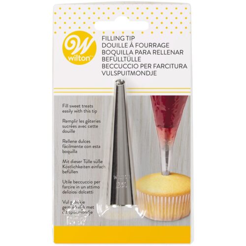 Wilton Fülltülle #230 aus Metall zum Befüllen von Cupcakes und Gebäck mit Marmelade, Creme und anderen süßen Füllungen.