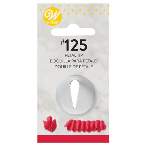 Wilton Decorating Tip Petal #125 aus Edelstahl, Blütentülle für Blütenblätter, Rüschen und florale Tortendekorationen