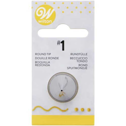 Wilton Decorating Tip Round #1 aus Edelstahl, feine runde Spritztülle für filigrane Tortendekorationen, Schriftzüge, Konturen und feine Verzierungen