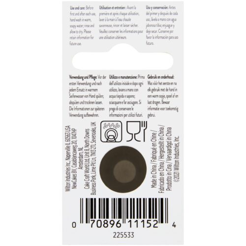 Wilton Decorating Tip Round #12 aus Edelstahl, runde Spritztülle für Konturen, Schriftzüge und filigrane Tortendekorationen