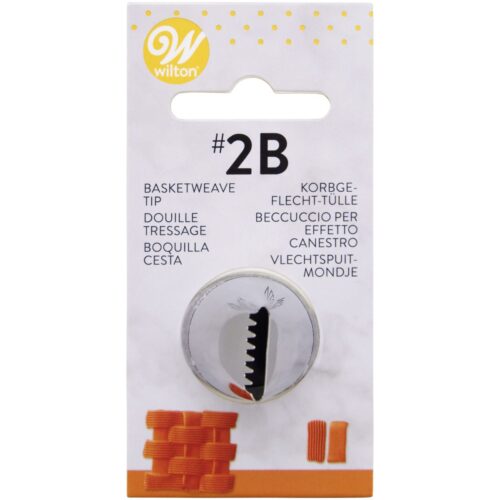 Wilton Decorating Tip Basket Weave #2B aus Metall, Spritztülle für glatte und geriffelte Streifen auf Torten, Cupcakes und Kuchen