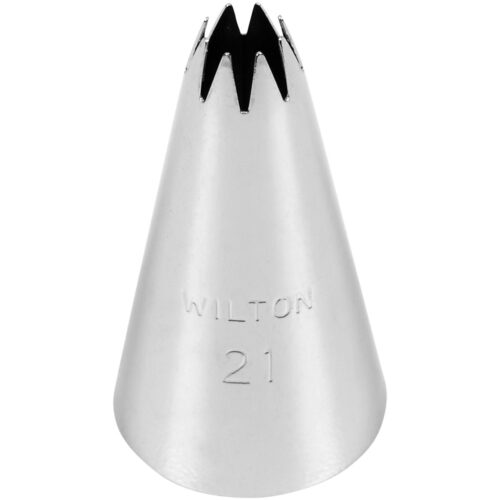 Wilton Decorating Tip #21 Open Star aus Metall, offene Sterntülle für Rosetten, sternförmige Verzierungen und Blüten auf Torten und Cupcakes