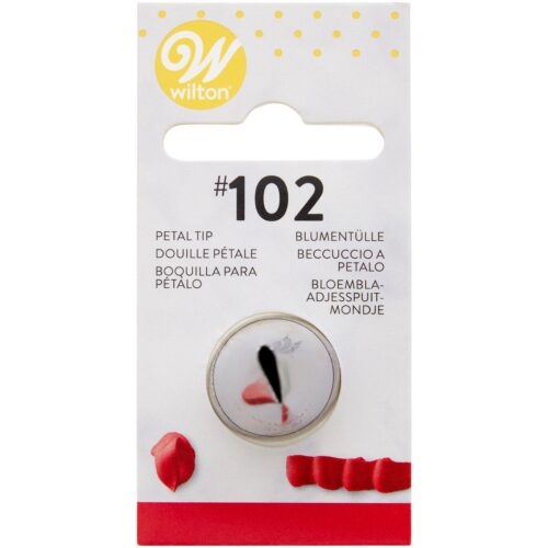 Wilton Decorating Tip Petal #102 aus Edelstahl, Blütentülle für elegante Blütenblätter, Rüschen, Schleifen und filigrane Tortendekorationen