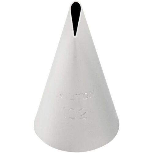 Wilton Decorating Tip Petal #102 aus Edelstahl, Blütentülle für elegante Blütenblätter, Rüschen, Schleifen und filigrane Tortendekorationen