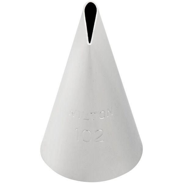 Wilton Decorating Tip Petal #102 aus Edelstahl, Blütentülle für elegante Blütenblätter, Rüschen, Schleifen und filigrane Tortendekorationen