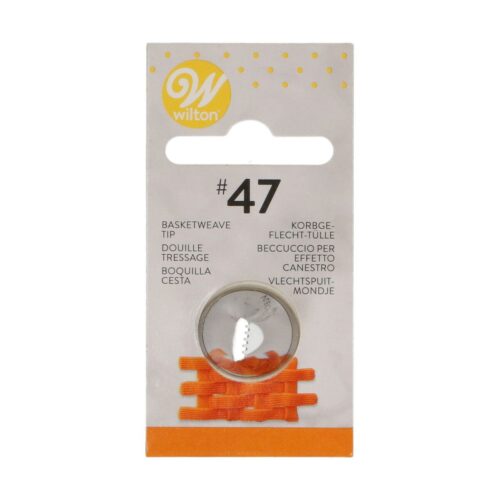 Wilton Decorating Tip #47 aus Metall, Basket Weave Spritztülle für glatte und geriffelte Streifen sowie dekorative Korbmuster auf Torten und Cupcakes