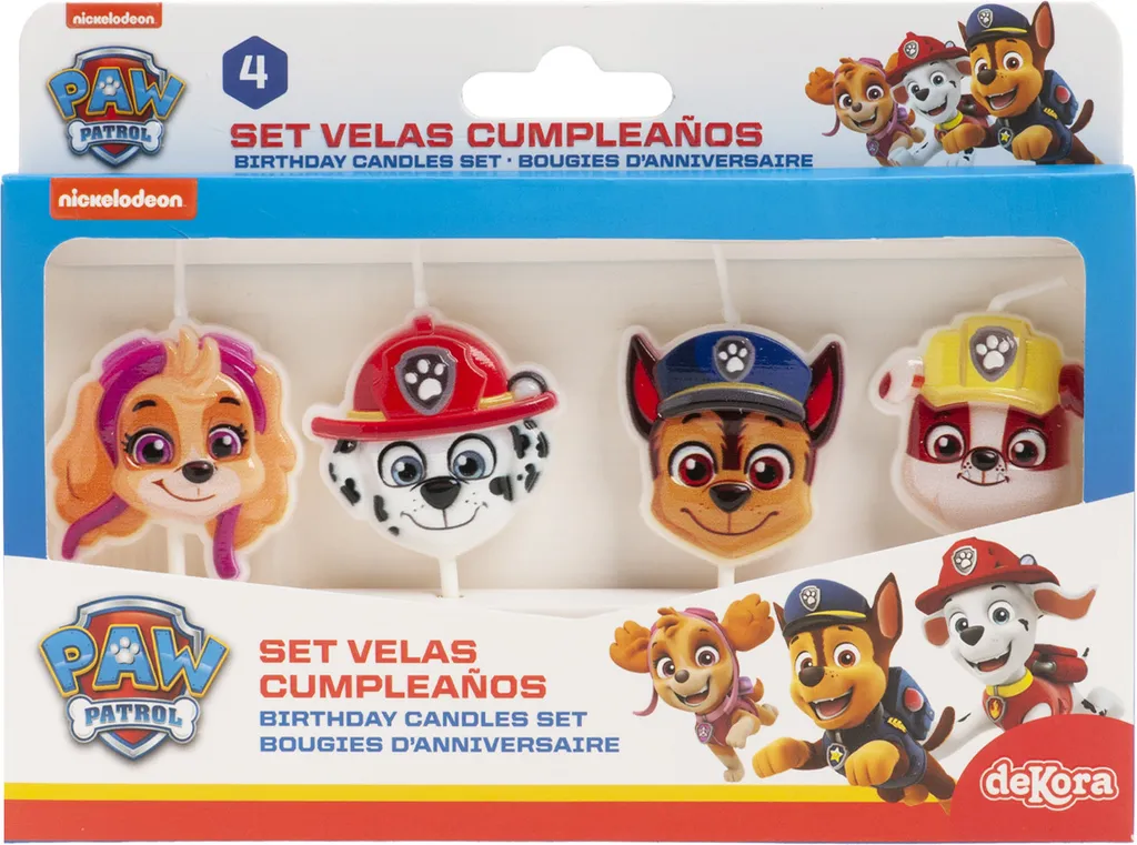 Paw Patrol Geburtstagskerzen – 4 Stück