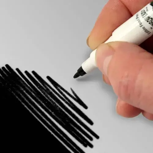 Doppelseitiger Lebensmittelfarbstift Schwarz - Food Art Pen – Bild 3